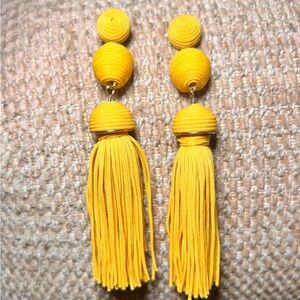 Francesca's Collections Vibrant Yellow Tassel Earrings